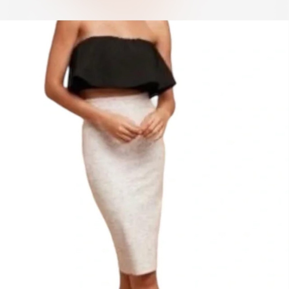 Wilfred Gray and White Knee-Length Pencil Skirt